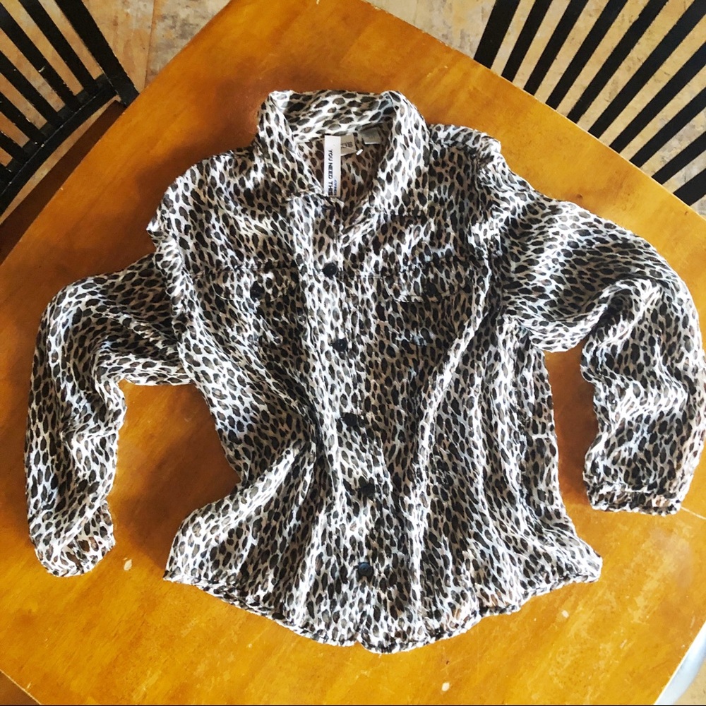 Chico’s | Leopard Print Sheer Blouse